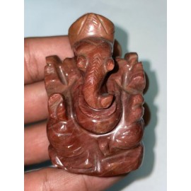 Statuette Ganesh aventurine rouge IN21540