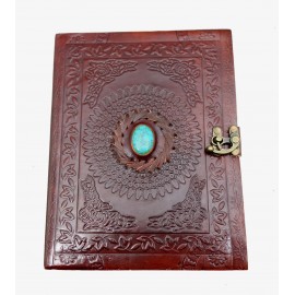 Carnet cuir Turquoise17x23cm IN20312