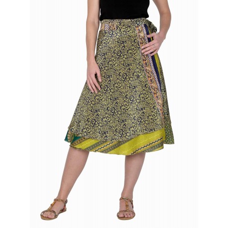 Jupe porte feuille soie indienne IN12201
