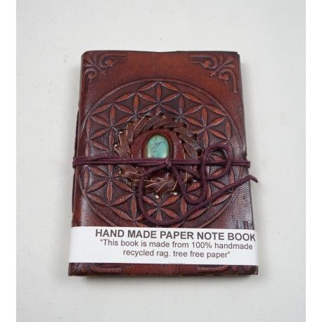 Cahier cuir Fleur de vie 11x15cm IN20308