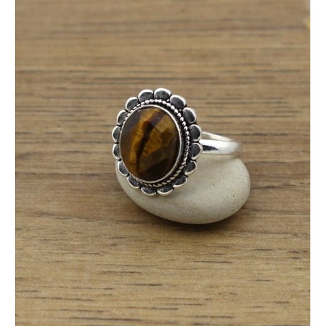 Bague Pierre Semi précieuse IN18400 oeil de tigre