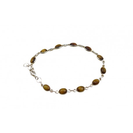 Bracelet 11pierres IN18062 oeil de tigre