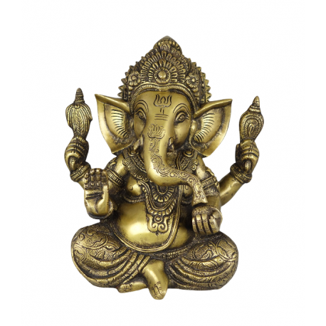 Statue Ganesh bronze 22 cm IN21144
