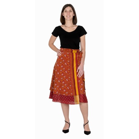 Jupe porte feuille soie indienne IN12201