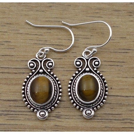 Boucles d'oreilles IN18222 oeil de tigre